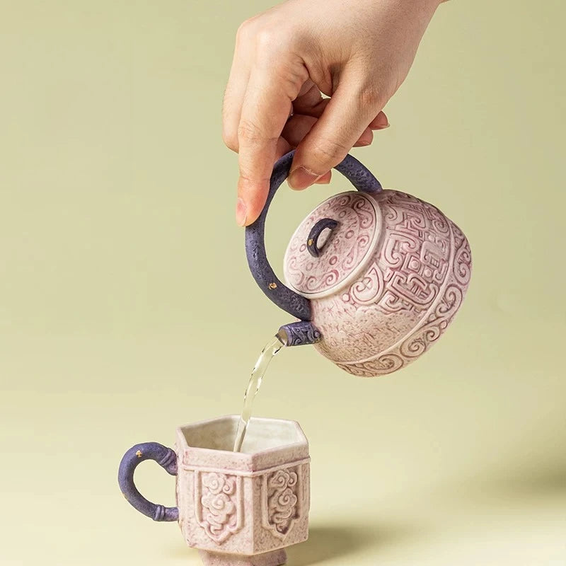 Chinese Beast Face Ceramic Teapot