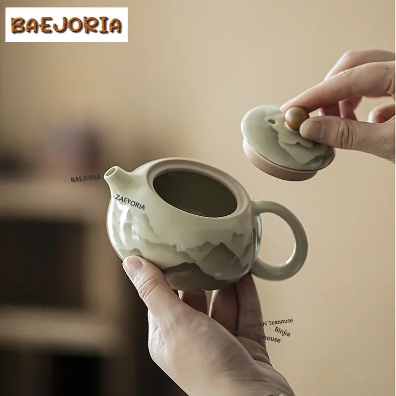 Mountain Flower Ru Kiln Teapot