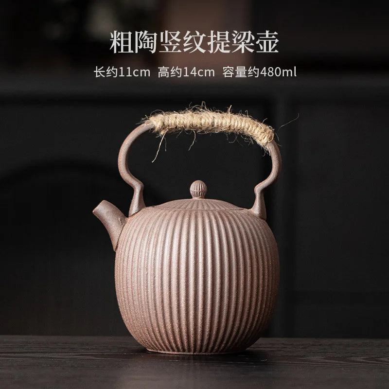 Rock Clay Lifting Handle Teapot