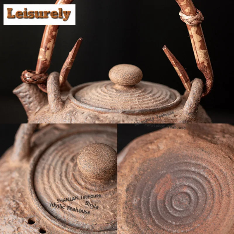 Rock Clay Lifting Handle Teapot
