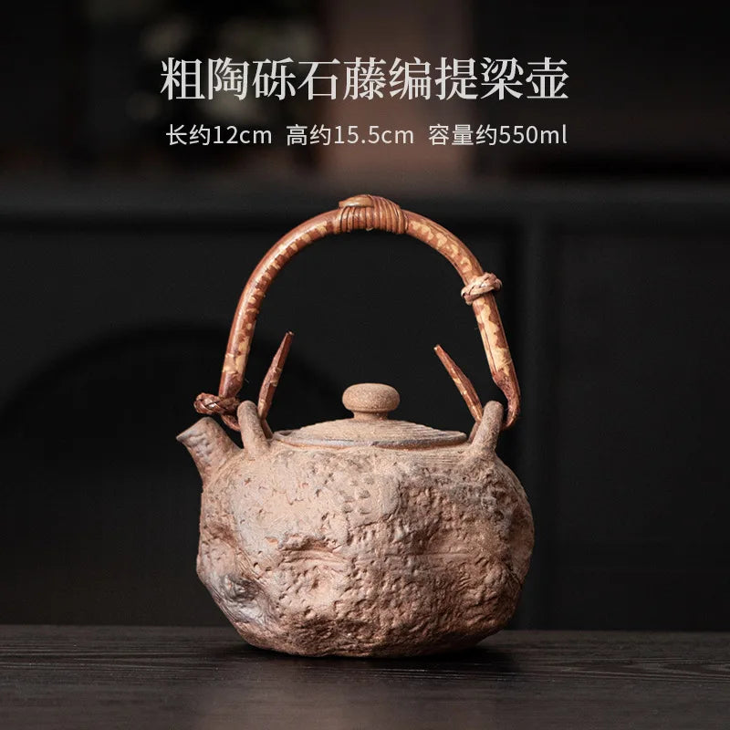 Rock Clay Lifting Handle Teapot