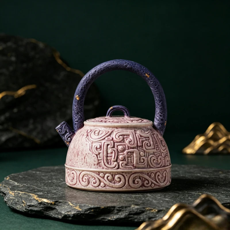 Chinese Beast Face Ceramic Teapot