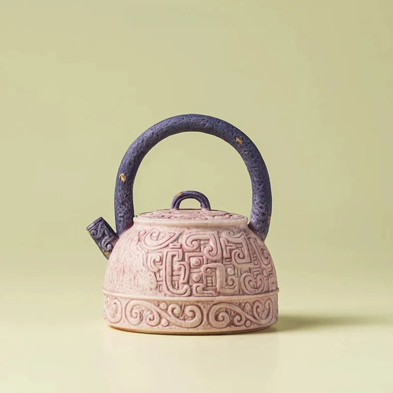 Chinese Beast Face Ceramic Teapot